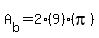 A%5Bb%5D+=+2%289%29%28pi%29