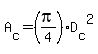 A%5Bc%5D=%28pi%2F4%29D%5Bc%5D%5E2