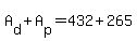 A%5Bd%5D+%2B+A%5Bp%5D+=+432+%2B+265