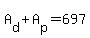 A%5Bd%5D+%2B+A%5Bp%5D+=+697