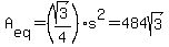 A%5Beq%5D=%28sqrt%283%29%2F4%29s%5E2=484sqrt%283%29