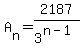 A%5Bn%5D=2187%2F3%5E%28n-1%29