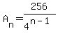 A%5Bn%5D=256%2F4%5E%28n-1%29
