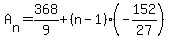 A%5Bn%5D=368%2F9%2B%28n-1%29%28-152%2F27%29