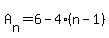 A%5Bn%5D=6-4%28n-1%29