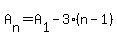 A%5Bn%5D=A%5B1%5D-3%28n-1%29