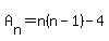 A%5Bn%5D=n%28n-1%29-4