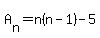 A%5Bn%5D=n%28n-1%29-5
