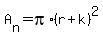 A%5Bn%5D=pi%2A%28r%2Bk%29%5E2