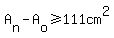 A%5Bn%5D-A%5Bo%5D%3E=111cm%5E2