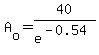 A%5Bo%5D=40%2Fe%5E%28-0.54%29