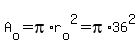 A%5Bo%5D=pi%2Ar%5Bo%5D%5E2=pi%2A36%5E2