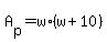 A%5Bp%5D+=+w%2A%28w+%2B+10%29