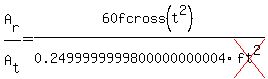 A%5Br%5D%2FA%5Bt%5D=60fcross%28t%5E2%29%2F0.2499999999800000000004cross%28ft%5E2%29