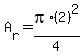 A%5Br%5D+=+pi%2A%282%29%5E2%2F4