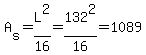 A%5Bs%5D=L%5E2%2F16=132%5E2%2F16=1089