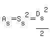 A%5Bs%5D=S%5Bs%5D%5E2=D%5Bs%5D%5E2%2F2