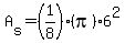 A%5Bs%5D+=+%281%2F8%29%28pi%296%5E2