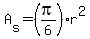 A%5Bs%5D+=+%28pi%2F6%29%2Ar%5E2