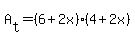 A%5Bt%5D+=+%286%2B2x%29%284%2B2x%29