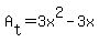 A%5Bt%5D+=+3x%5E2-3x