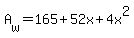 A%5Bw%5D+=+165%2B52x%2B4x%5E2