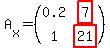 A%5Bx%5D=%28matrix%282%2C2%2C0.2%2Chighlight%287%29%2C1%2Chighlight%2821%29%29%29