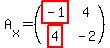 A%5Bx%5D=%28matrix%282%2C2%2Chighlight%28-1%29%2C4%2Chighlight%284%29%2C-2%29%29