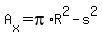 A%5Bx%5D=pi%2AR%5E2-s%5E2