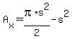 A%5Bx%5D=pi%2As%5E2%2F2-s%5E2