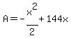 A+=+-x%5E2%2F2+%2B+144x