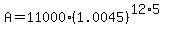 A+=+11000%281.0045%29%5E%2812%2A5%29