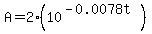 A+=+2%2810%5E%28-0.0078t%29%29