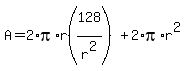 A+=+2%2Api%2Ar%28128%5E%22%22%2Fr%5E2%29%2B2%2Api%2Ar%5E2