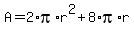 A+=+2%2Api%2Ar%5E2+%2B+8%2Api%2Ar