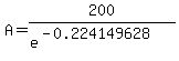A+=+200%2F%28e%5E%28-0.224149628%29%29