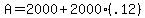 A+=+2000+%2B+2000%28.12%29
