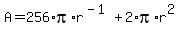 A+=+256%2Api%2Ar%5E%28-1%29+%2B+2%2Api%2Ar%5E2