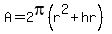 A+=+2pi%28r%5E2+%2B+hr%29