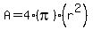 A+=+4%28pi%29%28r%5E2%29