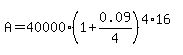 A+=+40000%281%2B0.09%2F4%29%5E%284%2A16%29