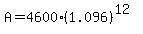 A+=+4600%2A%281.096%29%5E%2812%29