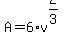 A+=+6%2Av%5E%282%2F3%29