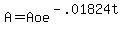 A+=+Aoe%5E%28-.01824t%29