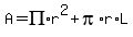 A+=+PI%2Ar%5E2+%2B+pi%2Ar%2AL