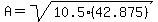 A+=+sqrt%2810.5%2842.875%29%29