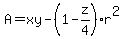A+=+xy+-+%281+-+z%2F4%29r%5E2
