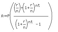 A+=P%28%28%28r%2Fn%29%281%2Br%2Fn%29%5E%28nt%29%29%2F%28%281%2Br%2Fn%29%5E%28nt%29-1%29%29