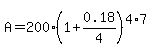 A++=+200+%281%2B+0.18%2F4%29%5E%284%2A7%29