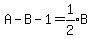 A+-+B+-+1+=+expr%281%2F2%29B